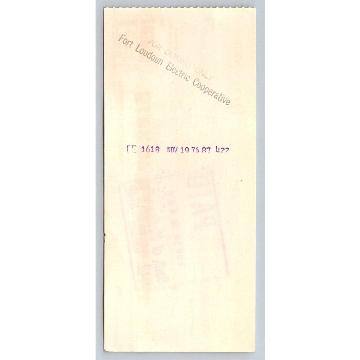 Vintage 1976 Bank of Madisonville TN Check Fort Loudoun Electric Cooperative