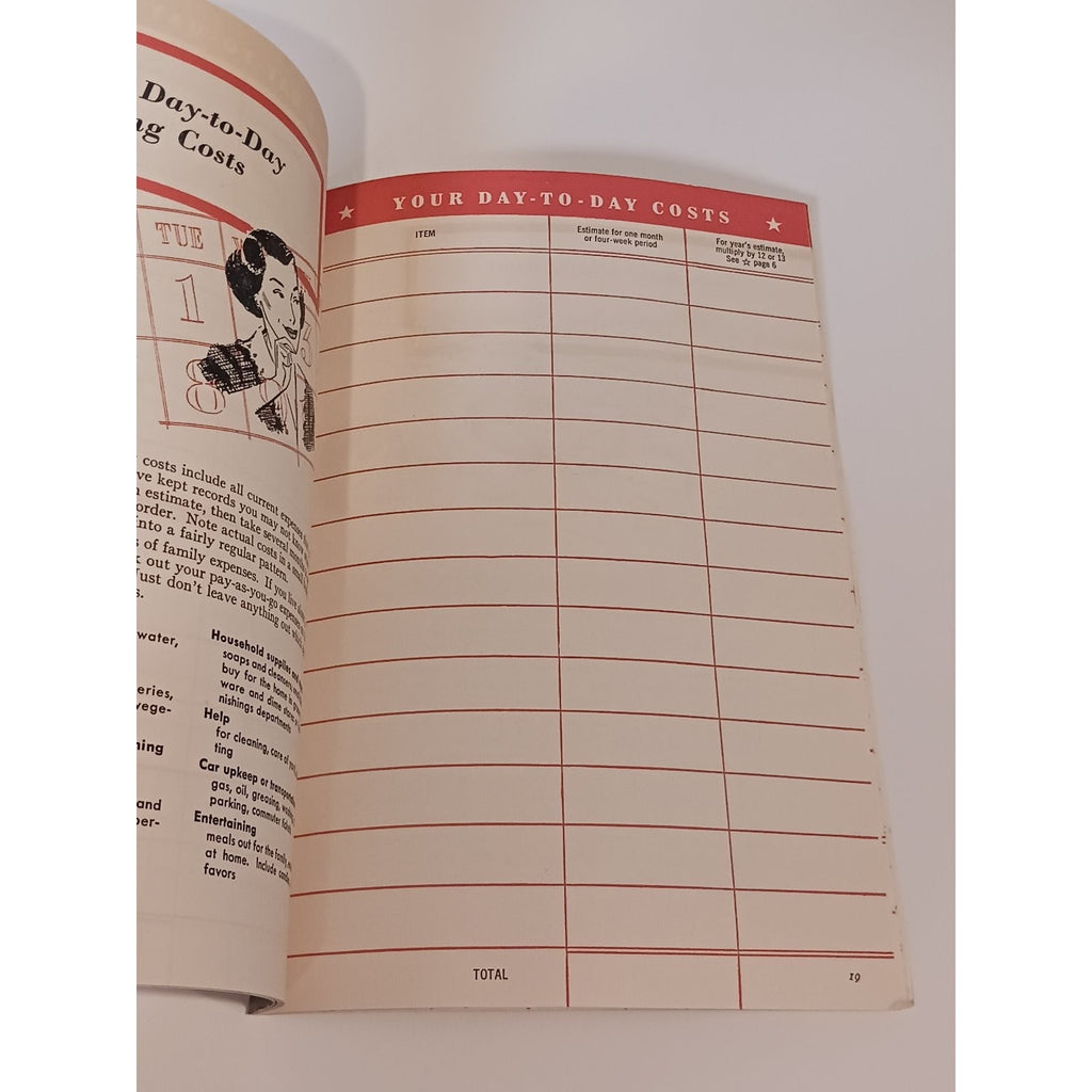 1951 Household Finance Money Management Budget Planner Booklet Mid Century