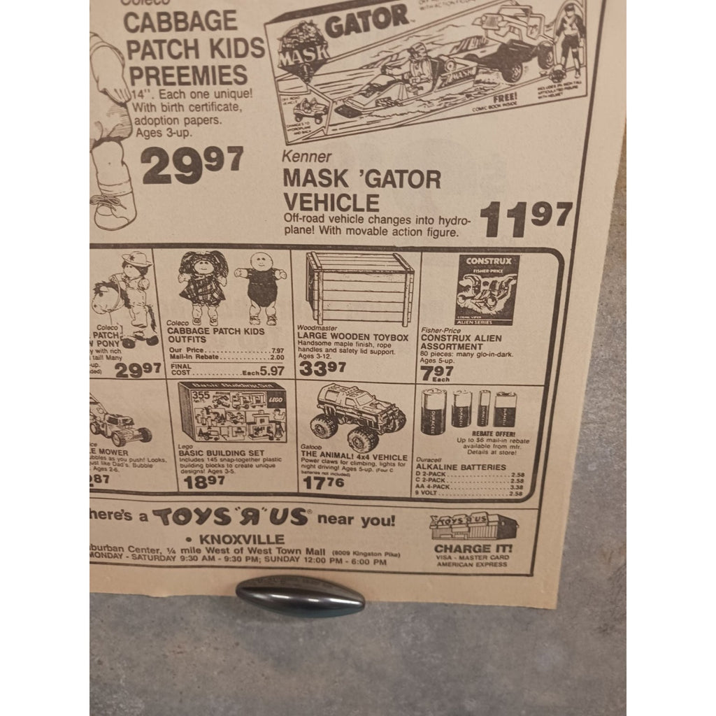 1980s Toys R Us Knoxville Newspaper Ad Cabbage Patch Kids M.A.S.K. Retro Toy