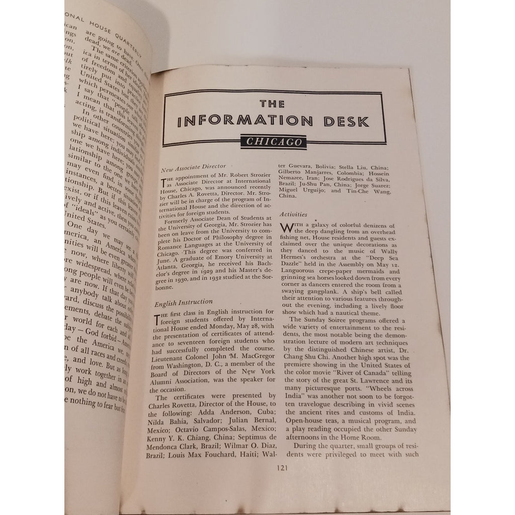 1945 International House Quarterly Magazine Palestine Postwar Berkeley NY