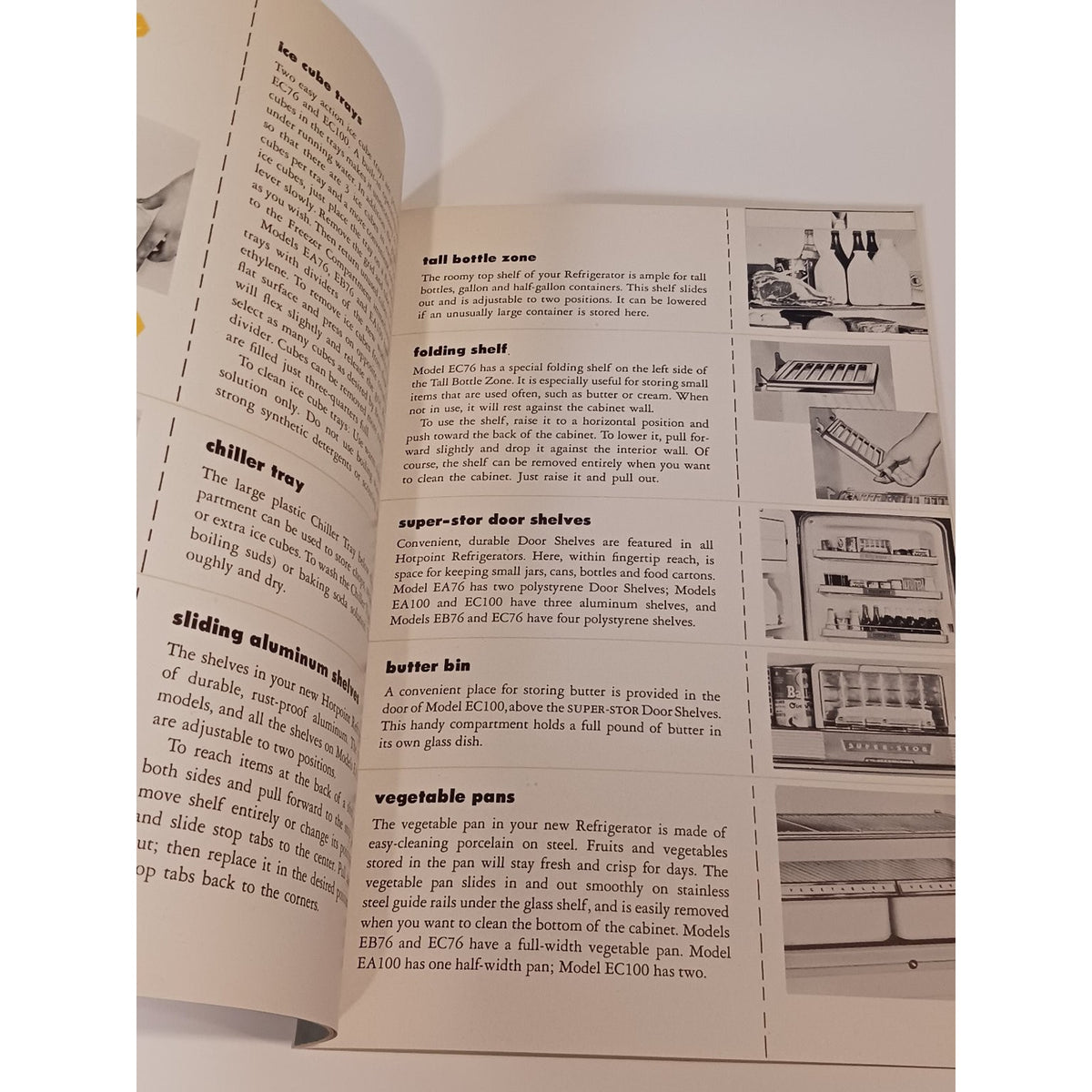 1953 Hotpoint Refrigerator Manual & Recipe Book Vintage Appliance Ephemera MCM
