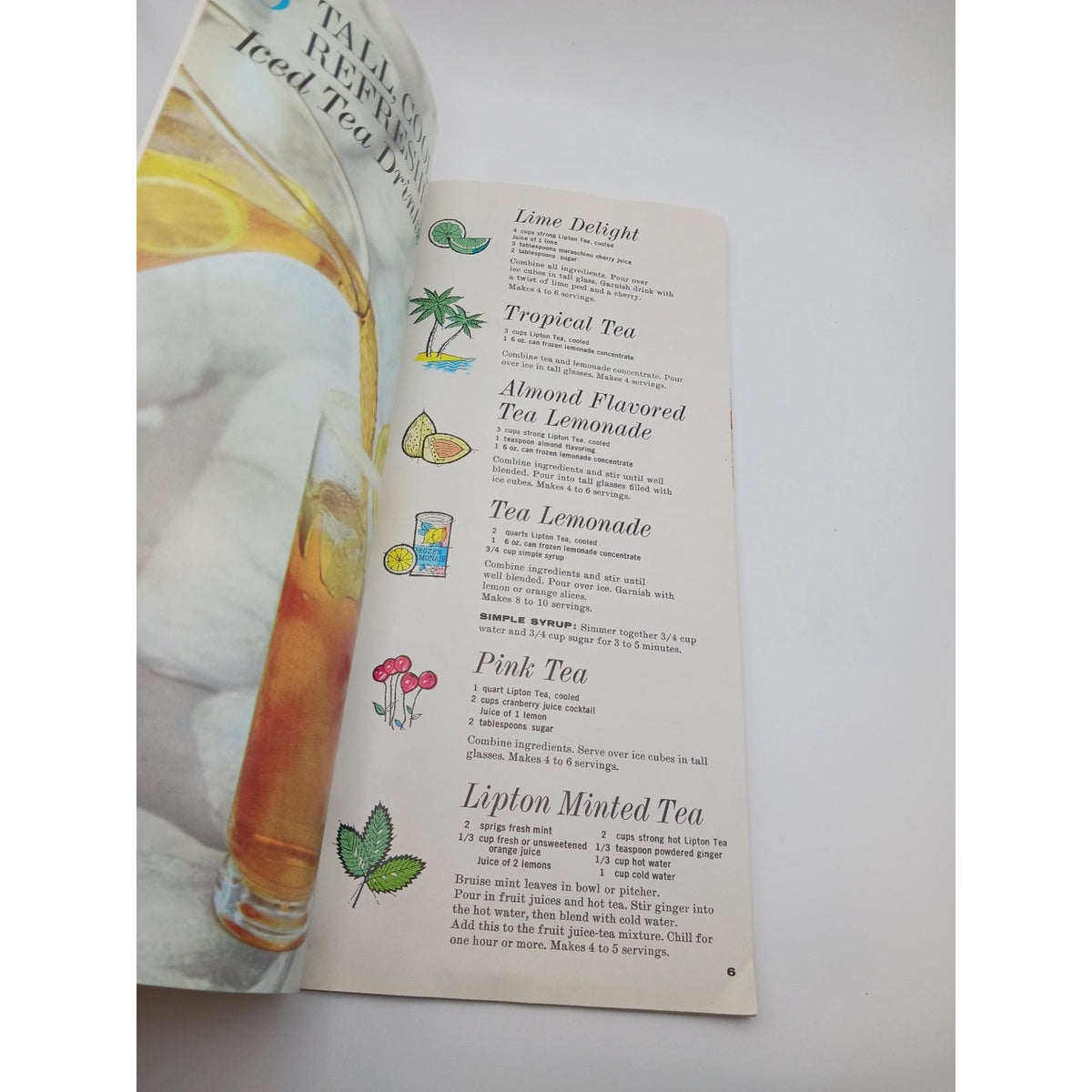 Lipton 33 New Tea Drinks Recipe Booklet Long Short Iced Hot Vintage MCM