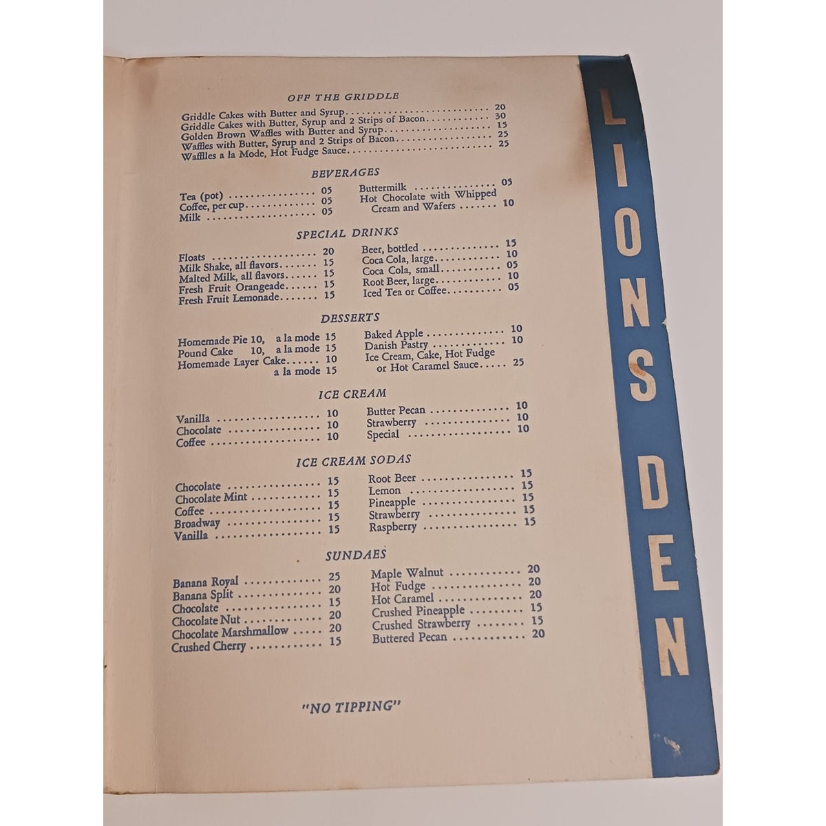 Vintage LIONS DEN Restaurant Menu c1940s City Aerial View Ephemera Chicago RARE