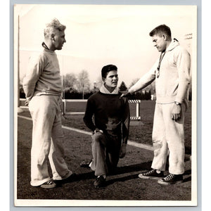 Track & Field Football Coaches Athletes 1950s Snapshot Photo Sports Training