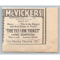 1931 McVickers Chicago Movie Ad The Yellow Ticket Lionel Barrymore Laurence