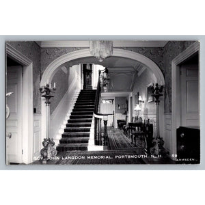 Gov John Langdon Memorial Portsmouth NH RPPC Grand Interior Staircase Armsden
