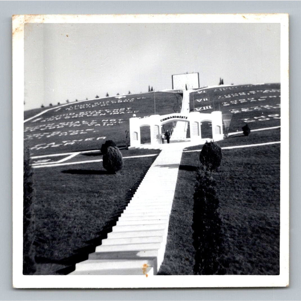 Ten Commandments Monument Mid-Century Snapshot Photograph Religious Landmark NC
