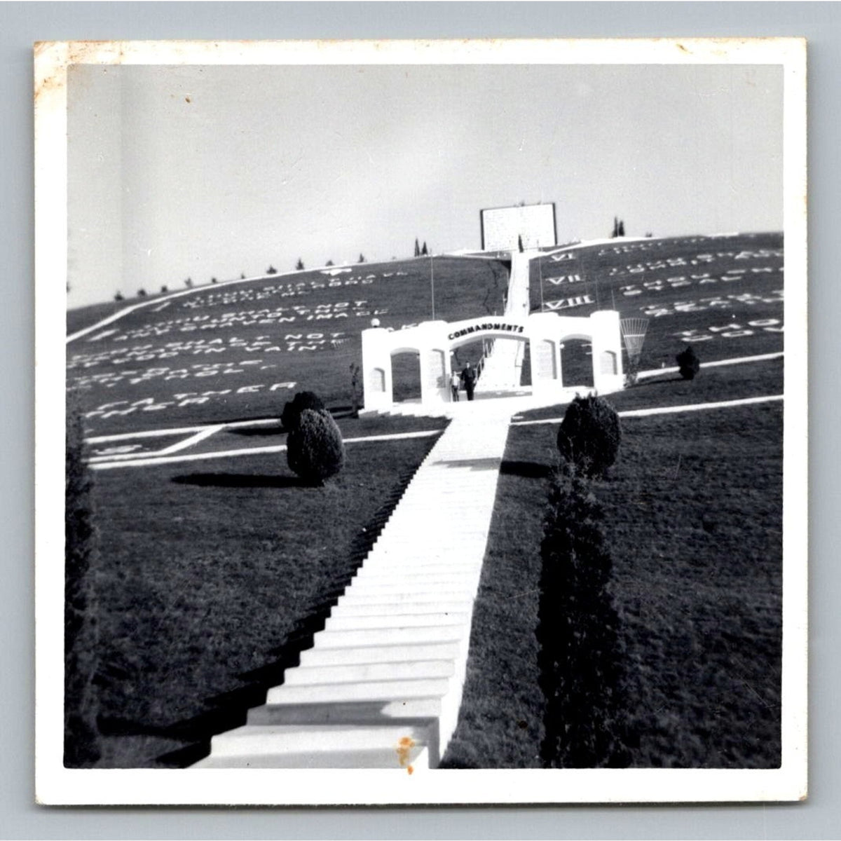 Ten Commandments Monument Mid-Century Snapshot Photograph Religious Landmark NC