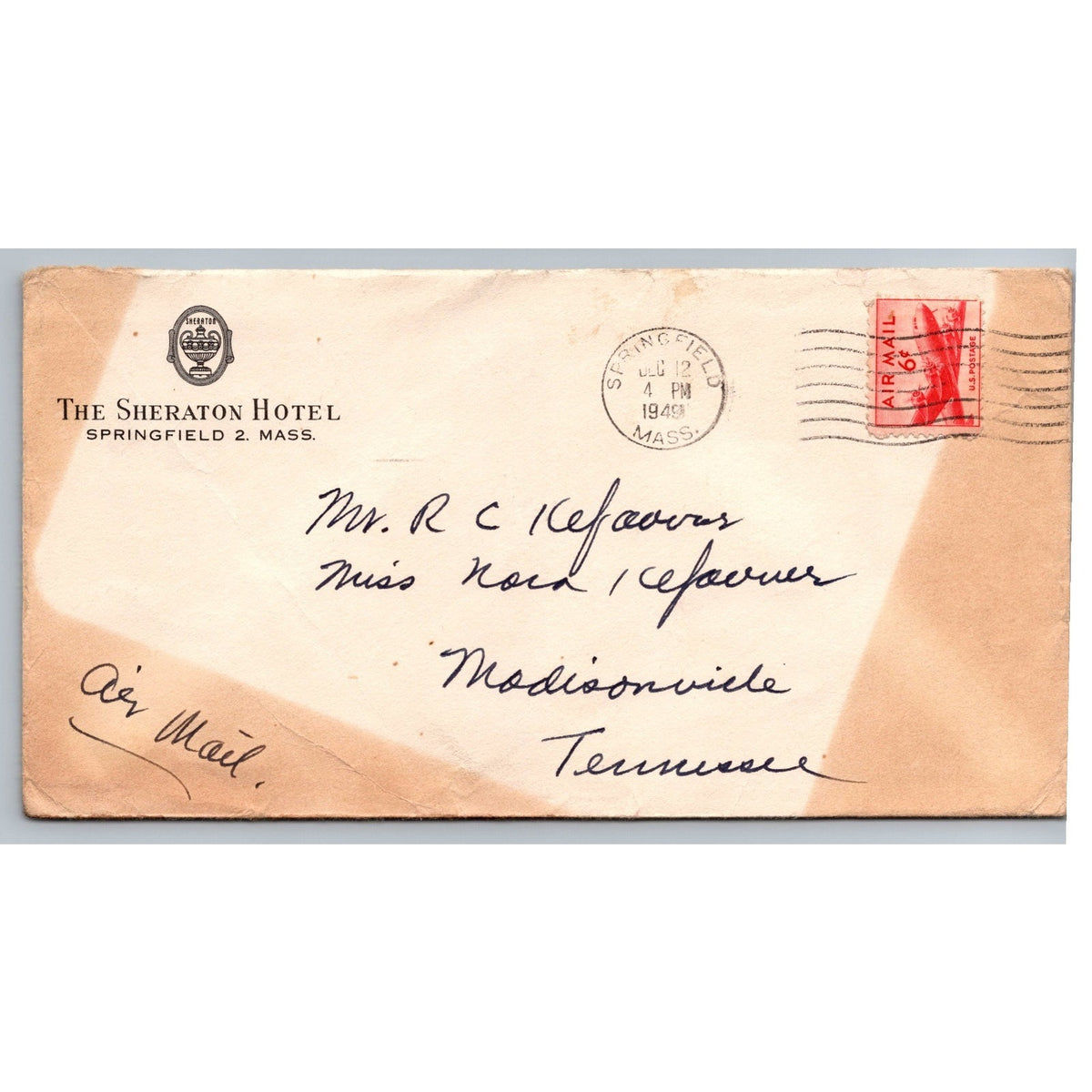 1949 Signed Estes Kefauver Hand Wrote Personal Letter To Dad Sheraton Hotel