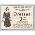 1930s Boston Store Velveteen Dress Ad Ephemera Girls Fashion