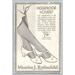1933 Holeproof Hosiery Ad Maurice L Rothschild Chicago Fashion Ephemera Legs