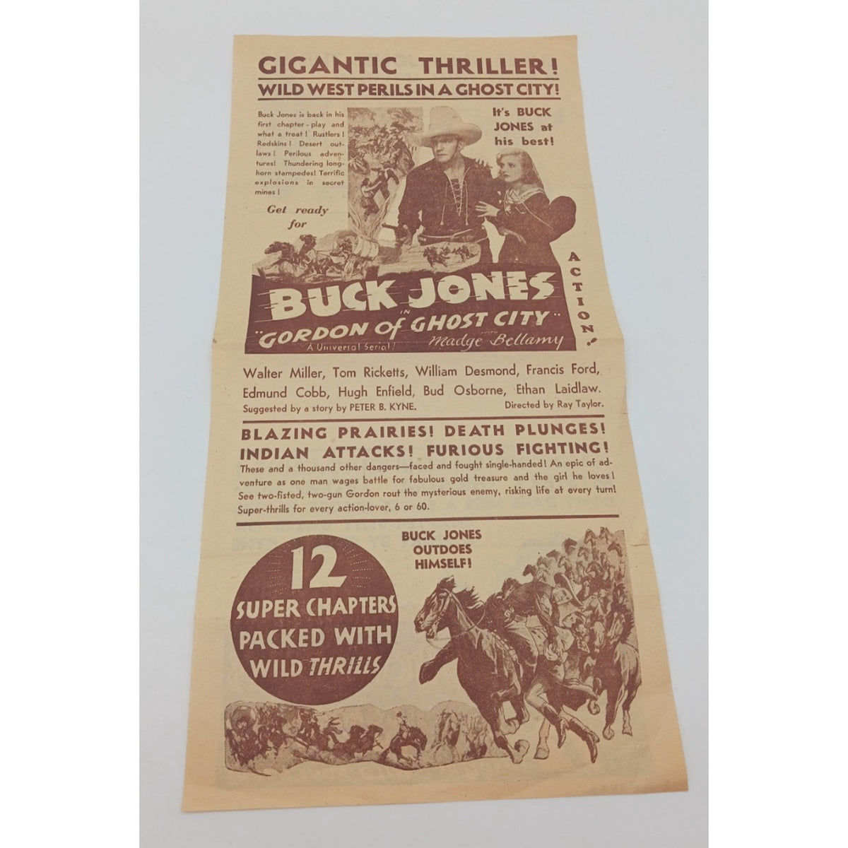 Buck Jones in Gordon of Ghost City Madge Bellany Home Theatre Movie Flyer Poster