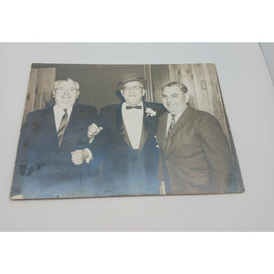 Vintage Photograph Three Men Suits Tuxedo Fedora Formal Event 1950s Black White