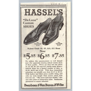 1930s Hassel's DeLuxe Custom Shoes Advertisement Ad Chicago Dearborn Van Buren