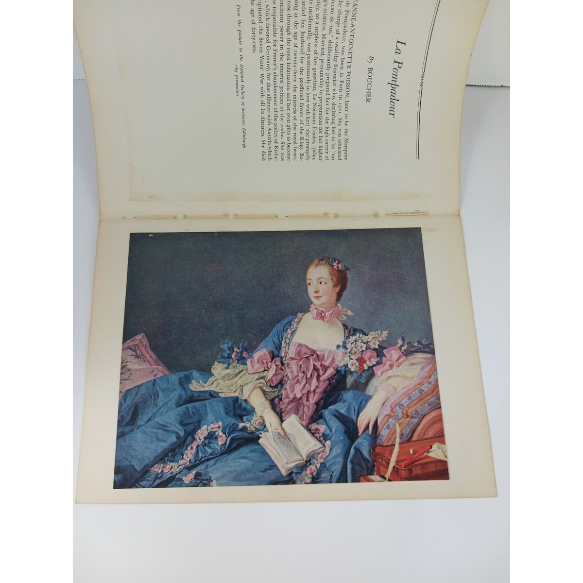 1939 Boucher La Pompadour Art Print Book Plate French School