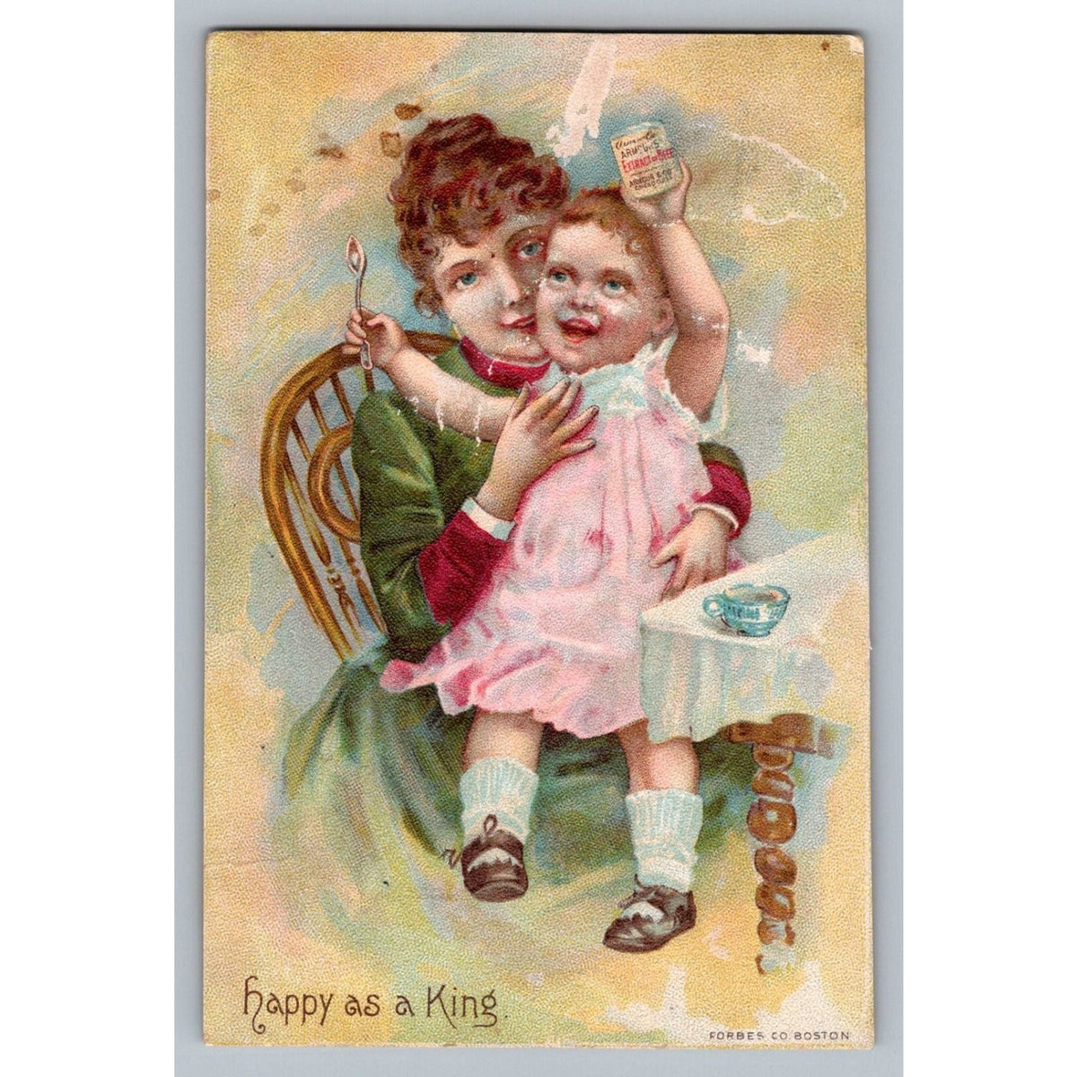 1890s Armour's Beef Extract Trade Card Chicago Advertising Mother Baby Forbes
