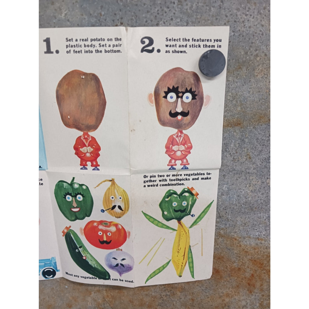 1960s Vintage Mr Potato Head Instructions Insert Flyer Vegetables Ephemera