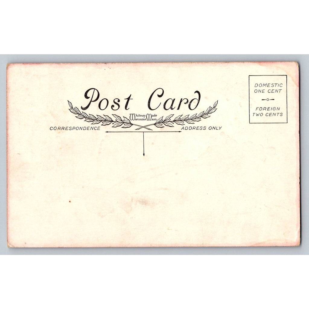 Whitney Made Christmas Postcard Children Pulling Gift Box Antique Holiday