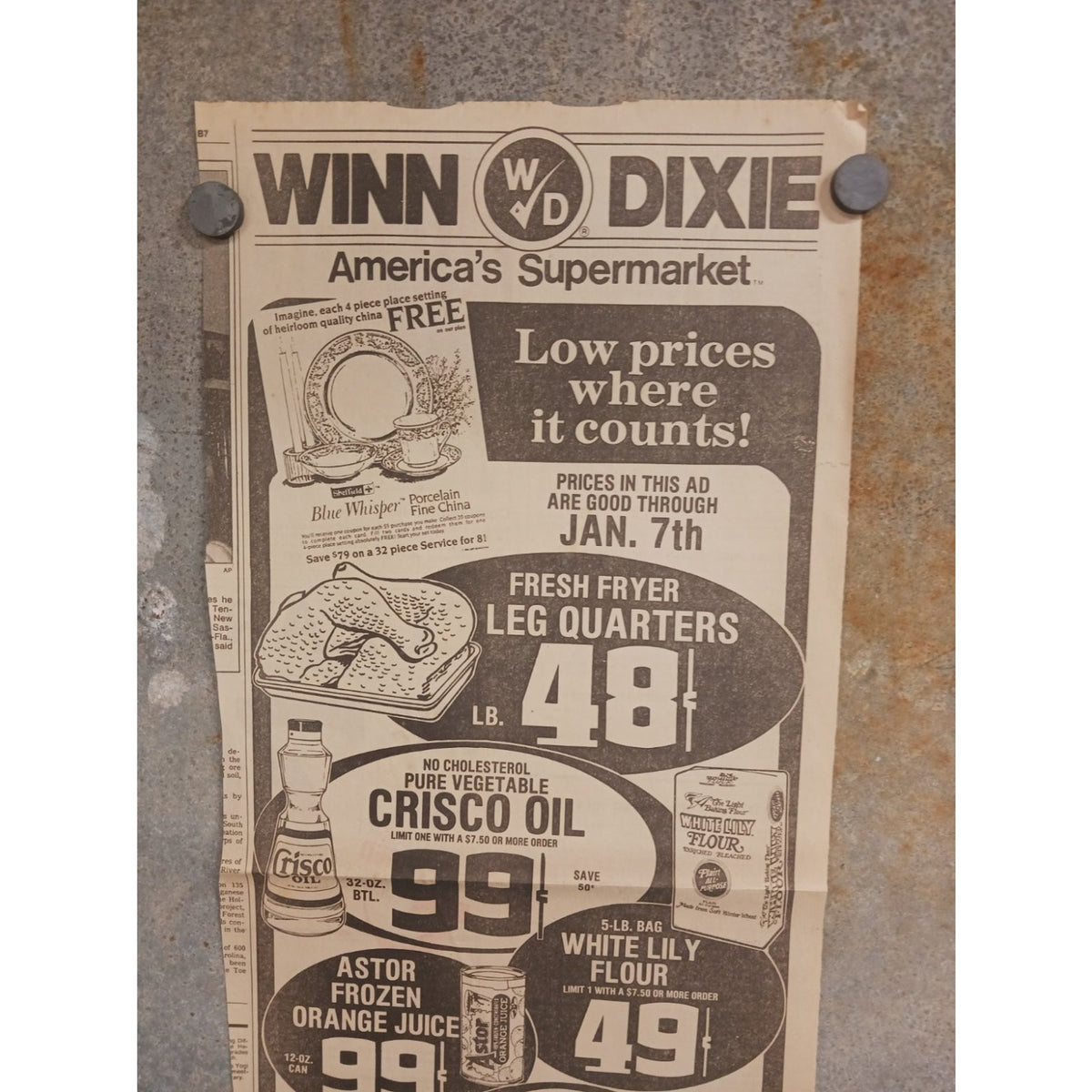 1986 Winn-Dixie Grocery Store Newspaper Ad Knoxville Tn Crisco White Lily Prices
