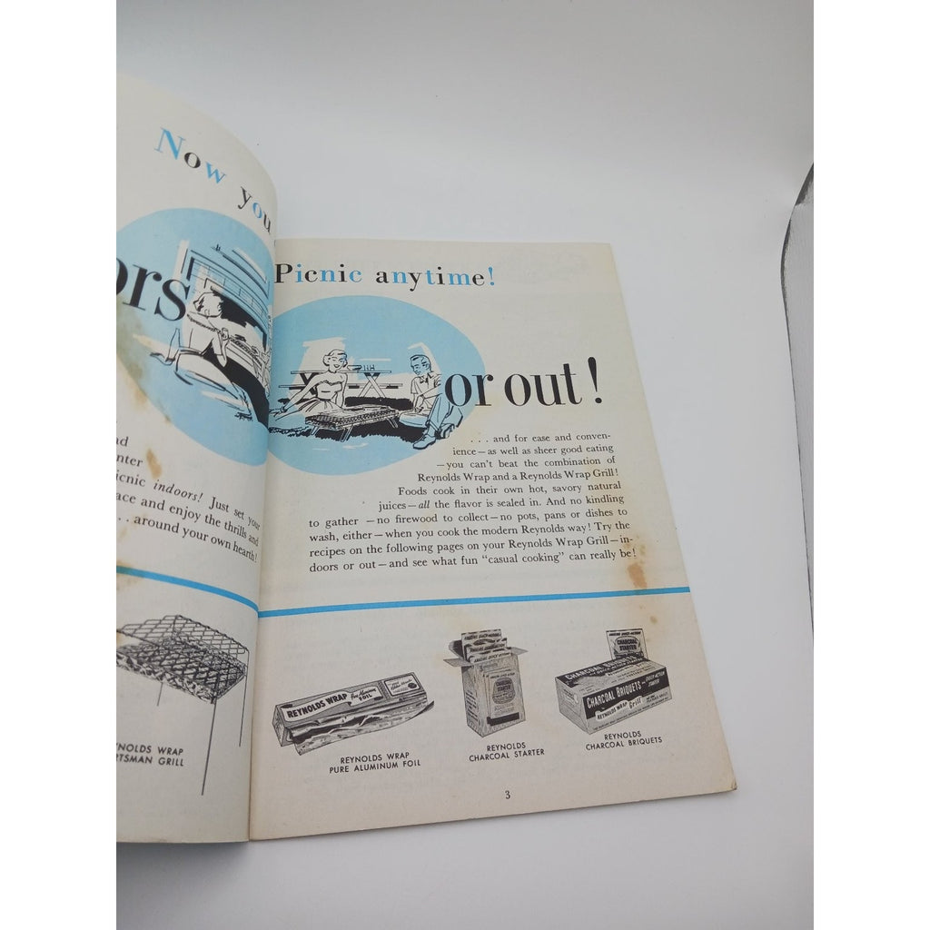 Vintage Reynolds Wrap Casual Cooking Recipe Booklet 1954 Grilling Tips