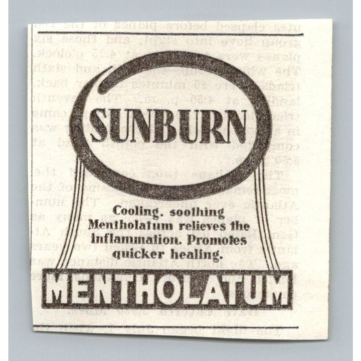 Vintage 1933 Mentholatum Sunburn Remedy Print Ad Ephemera Clipping