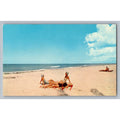 Vintage Indian Rocks Beach FL Postcard Women Sunbathing Ward Beckett Mid-Century