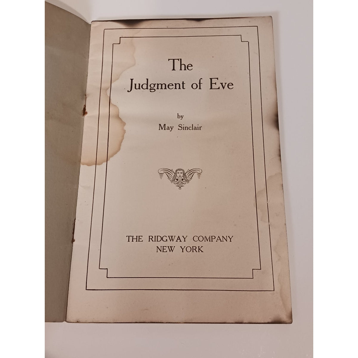 1907 The Judgment of Eve May Sinclair Short Story Booklet Ephemera Kefauver