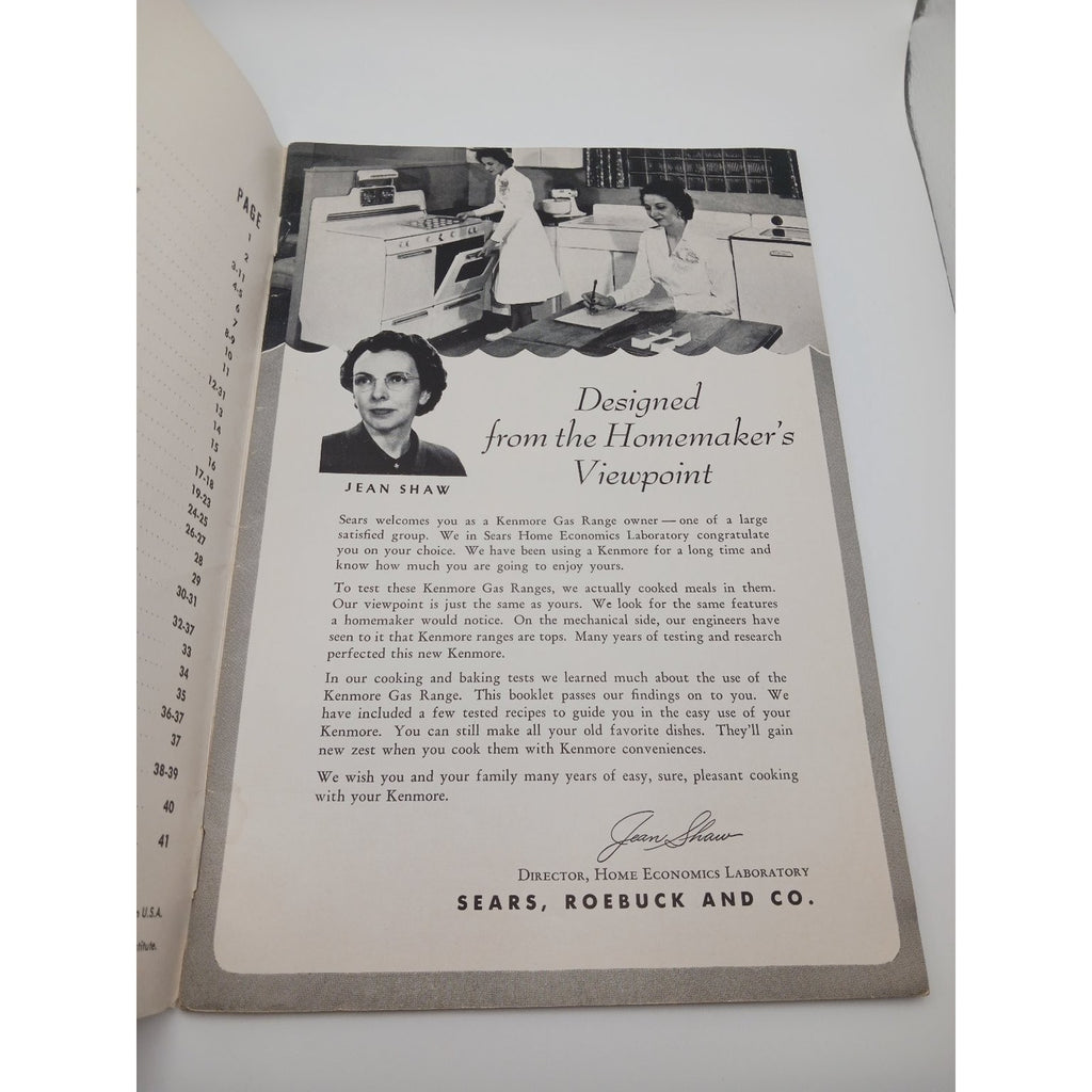 Vintage 1950 Kenmore Gas Cookery Recipe & Instruction Booklet Sears