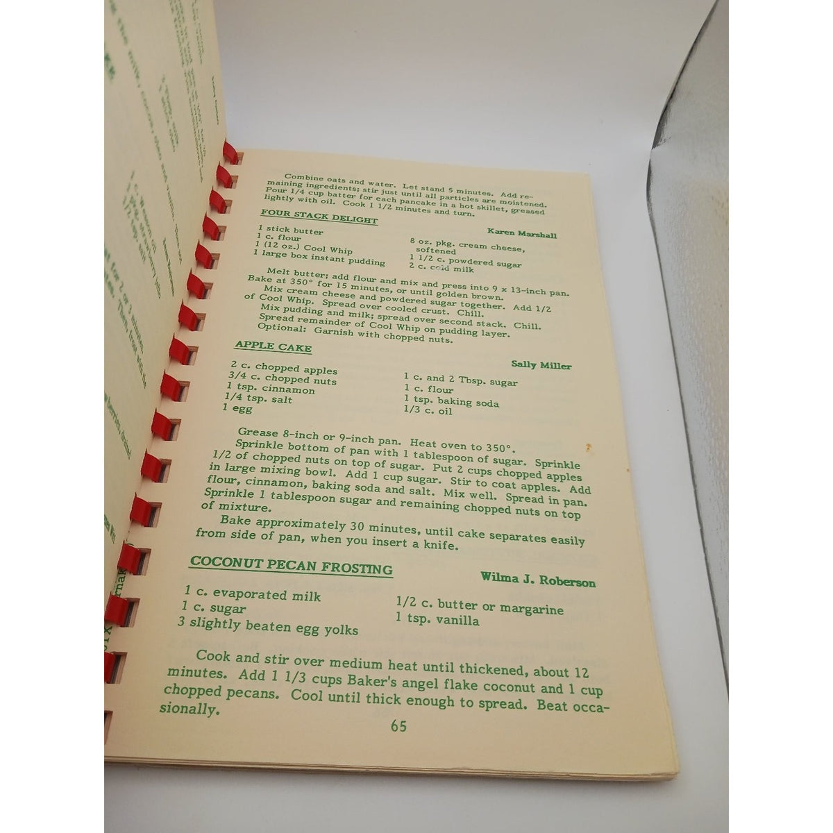 Home Made Cooking Our Favorite Recipes Spiral Bound 1989 Cookbook
