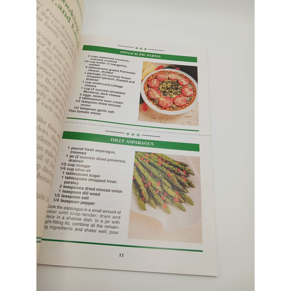 The Country Cooking Prize Winning Vegetable Dishes Recipe Booklet