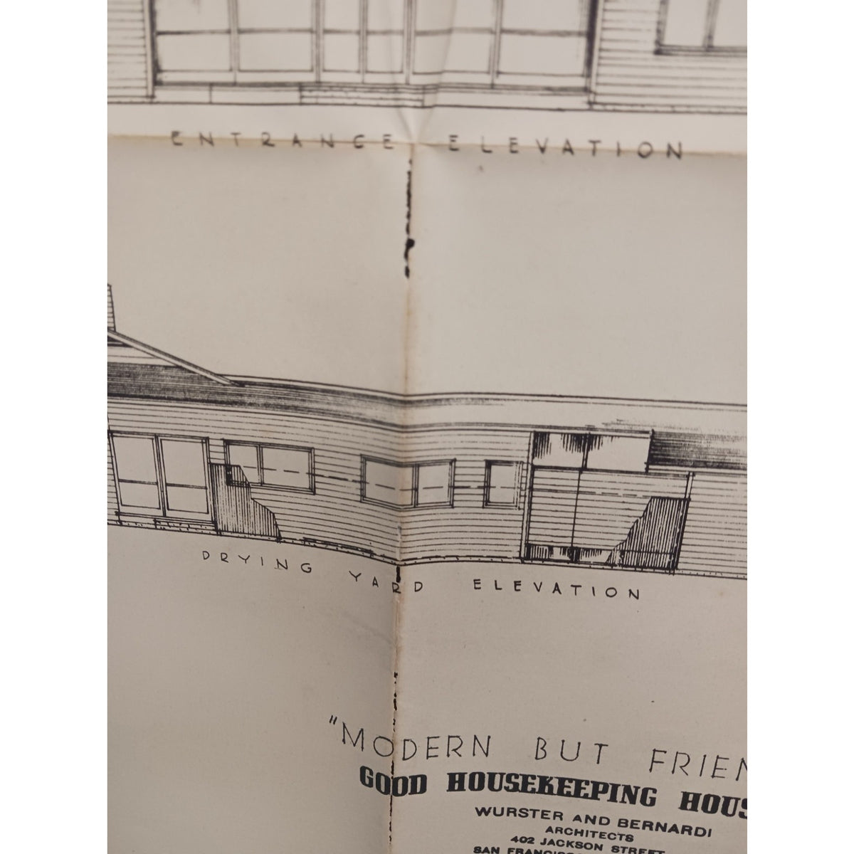 VTG 1950s Modern But Friendly Good Housekeeping Floor Plan MCM U Shape Ranch