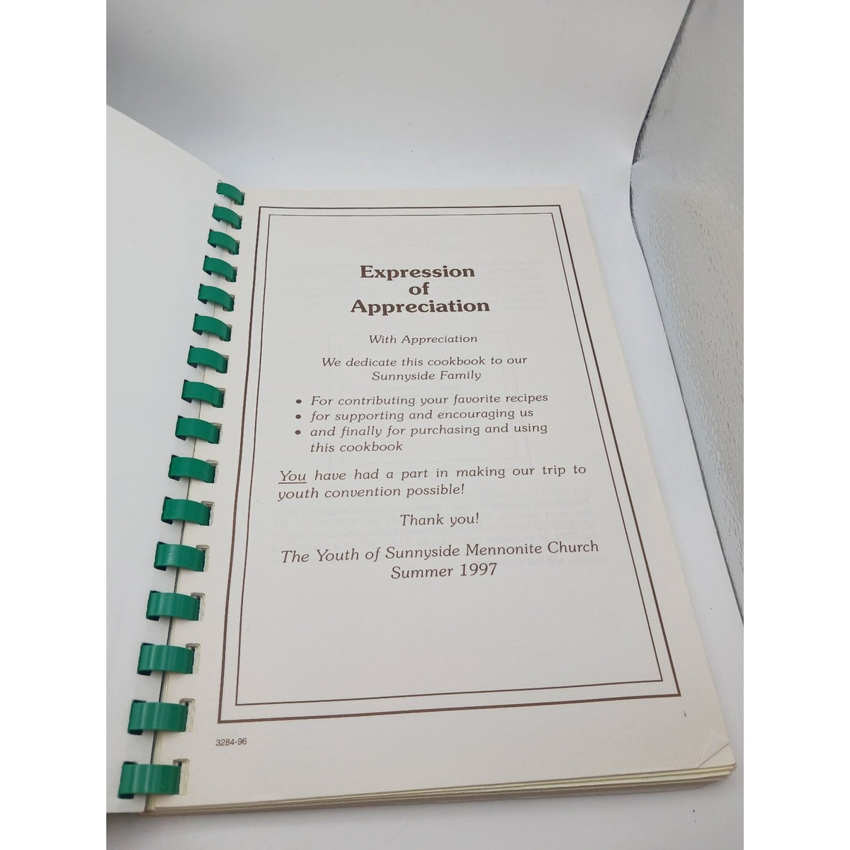 Favorite Recipes Sunnyside Mennonite Church Cookbook 1997 Vintage Spiral