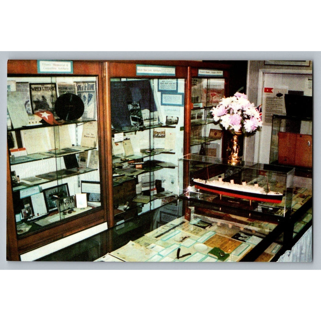 Titanic Historical Society Museum Indian Orchard MA Postcard Ship Model Exhibit