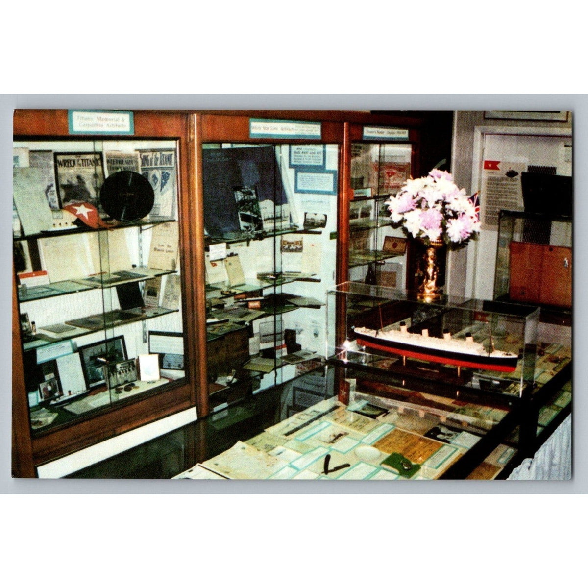 Titanic Historical Society Museum Indian Orchard MA Postcard Ship Model Exhibit