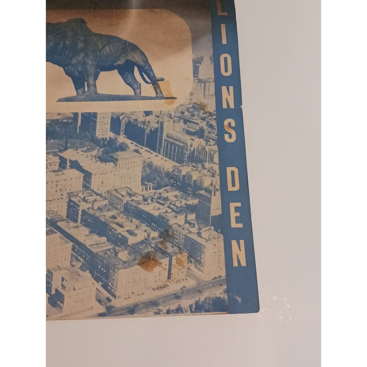 Vintage LIONS DEN Restaurant Menu c1940s City Aerial View Ephemera Chicago RARE