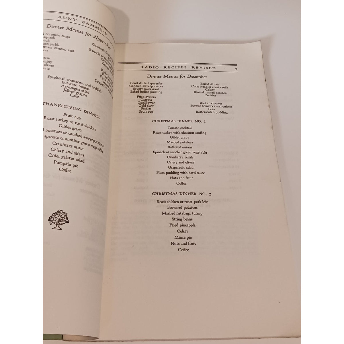 Aunt Sammy's Radio Recipes Revised 1931 USDA Cookbook Vintage Ephemera
