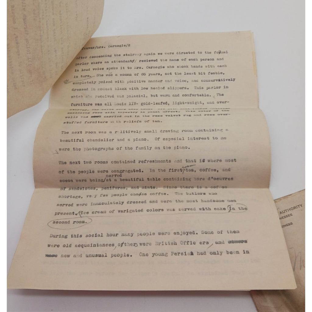 Mrs Andrew Carnegie 1942 Christmas International House Reception Party Kefauver