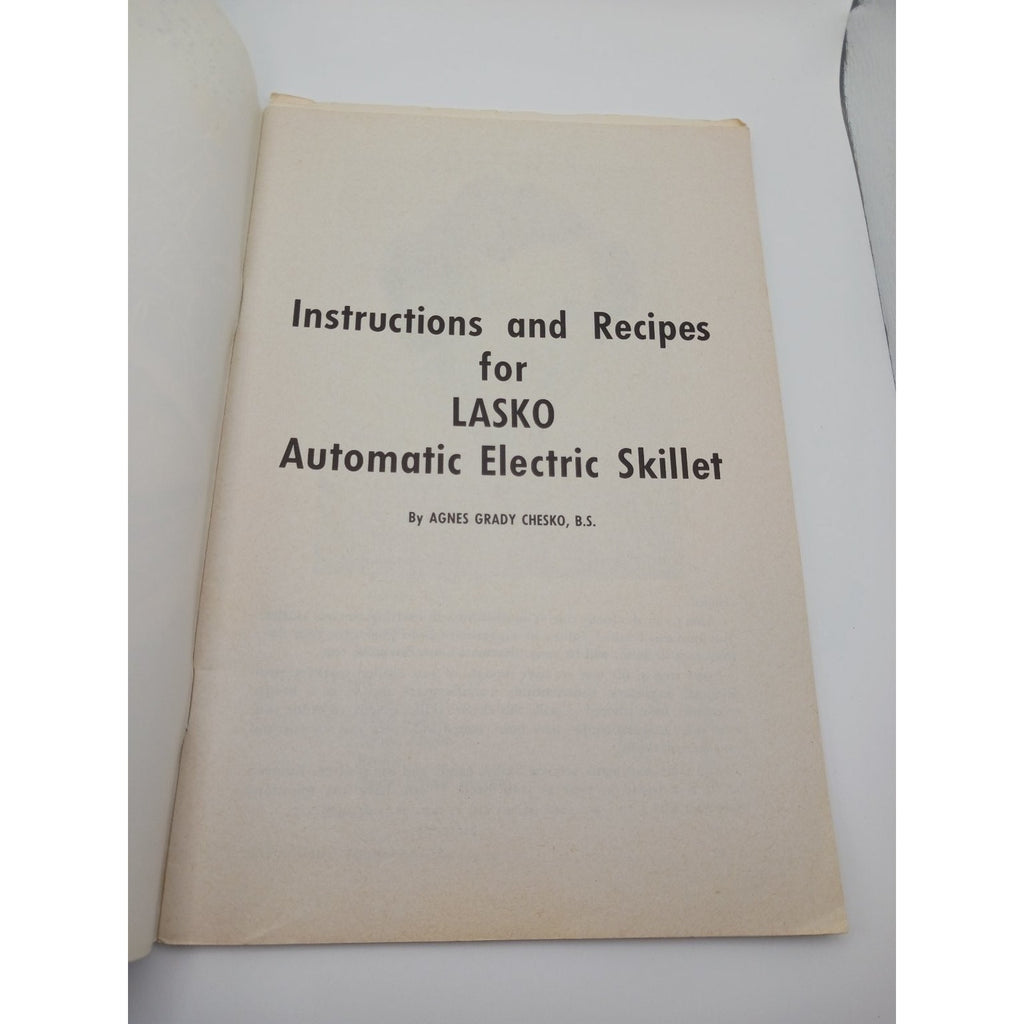 Lasko Square Meal Recipes Booklet Automatic Electric Skillet Vintage