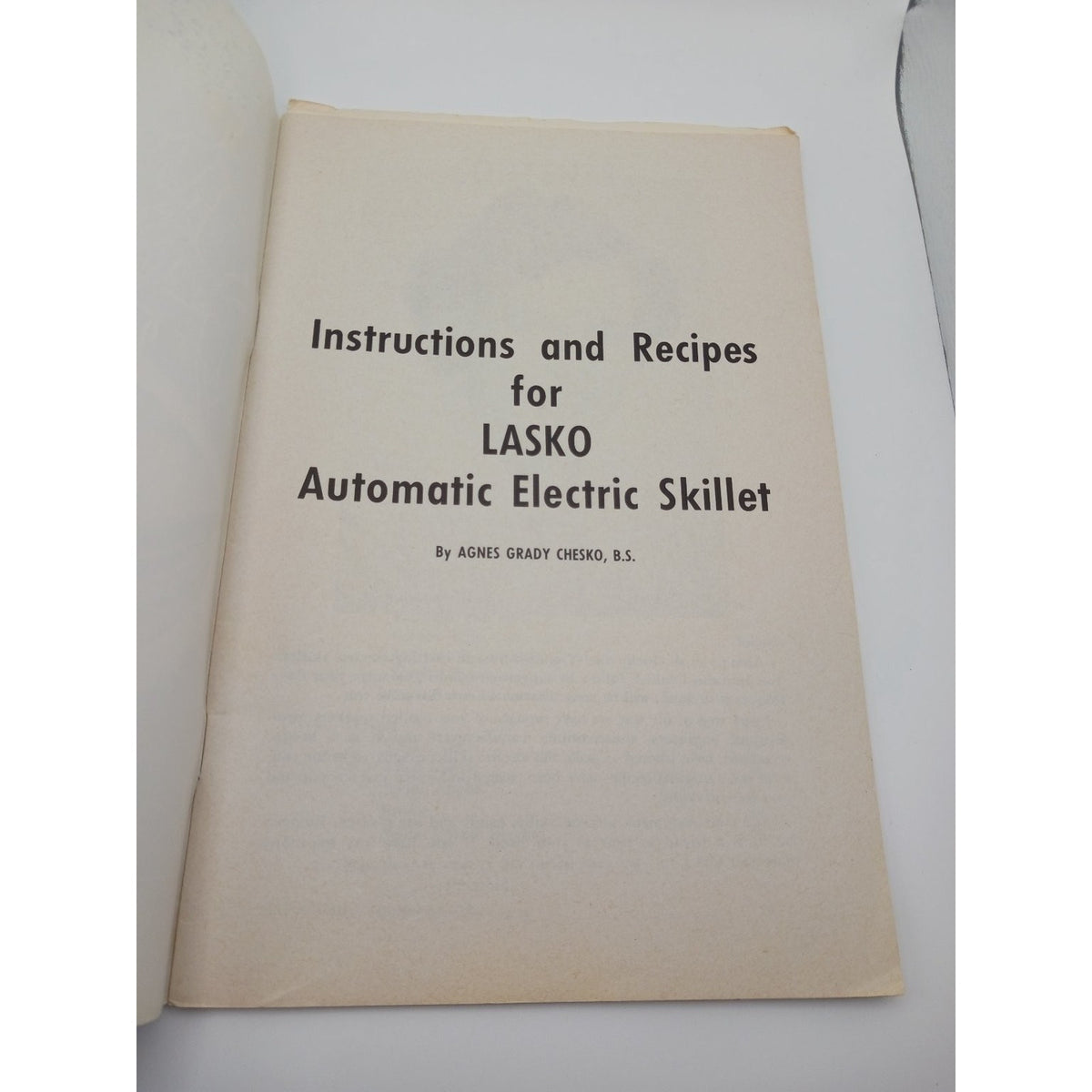 Lasko Square Meal Recipes Booklet Automatic Electric Skillet Vintage