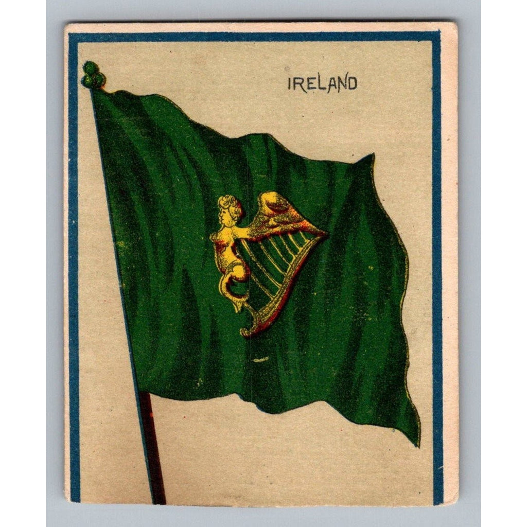 1880s IRELAND Flag Dental Trade Card B J White Tooth Polisher Ad Ephemera