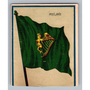 1880s IRELAND Flag Dental Trade Card B J White Tooth Polisher Ad Ephemera