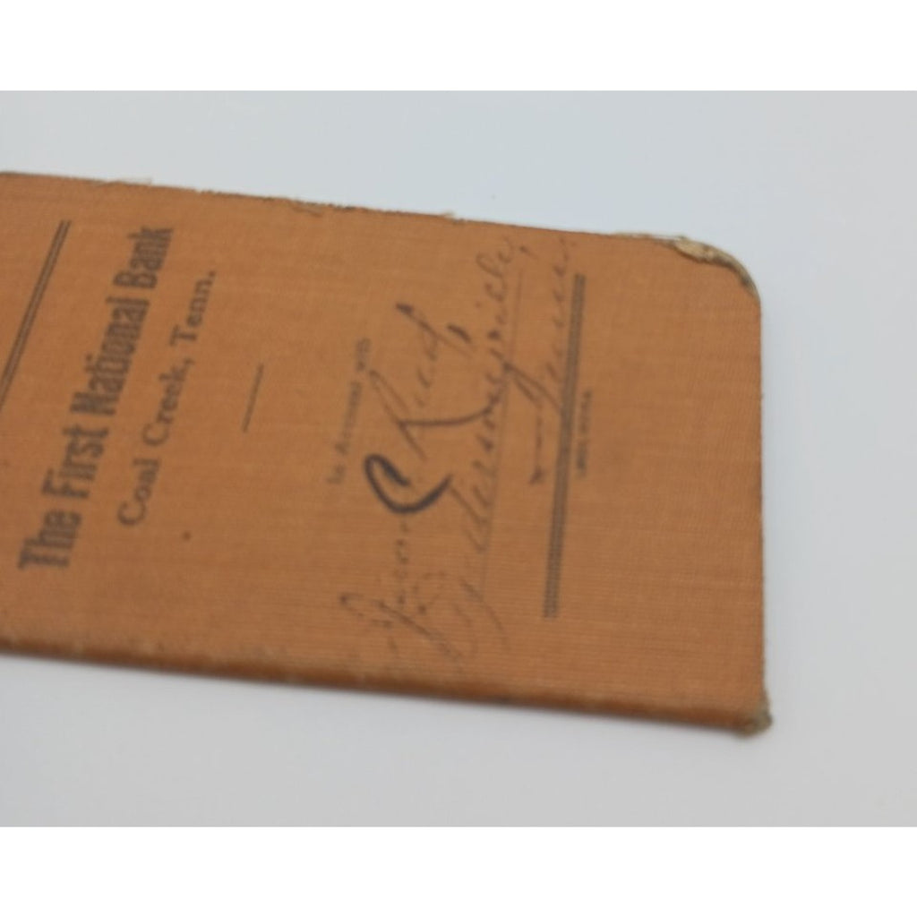 1921 The First National Bank Coal Creek Tenn Vintage Bank Passbook Reed Ledger