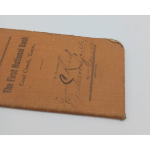 1921 The First National Bank Coal Creek Tenn Vintage Bank Passbook Reed Ledger