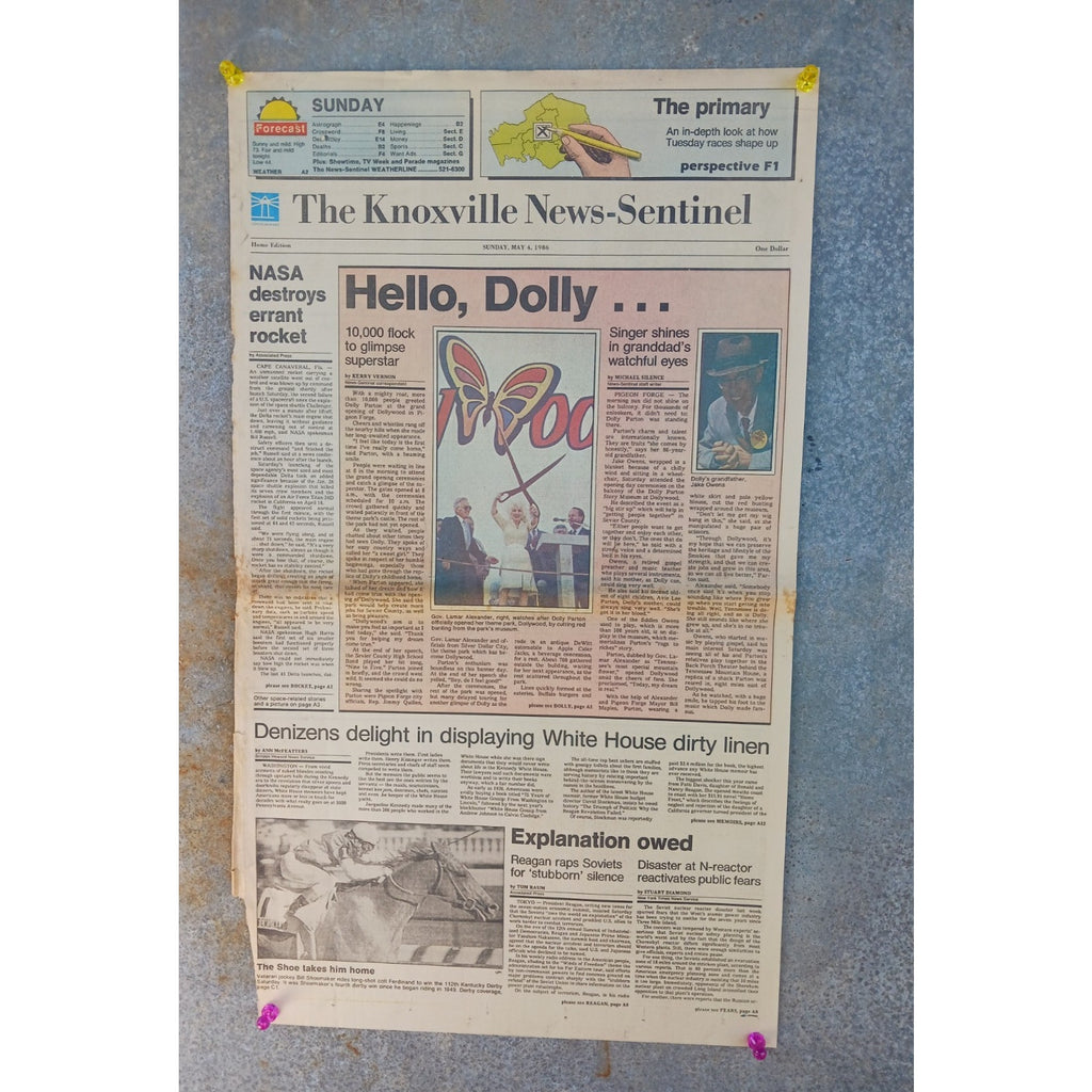 RARE 1986 Dollywood Grand Opening Newspaper Article Dolly Parton Pigeon Forge TN