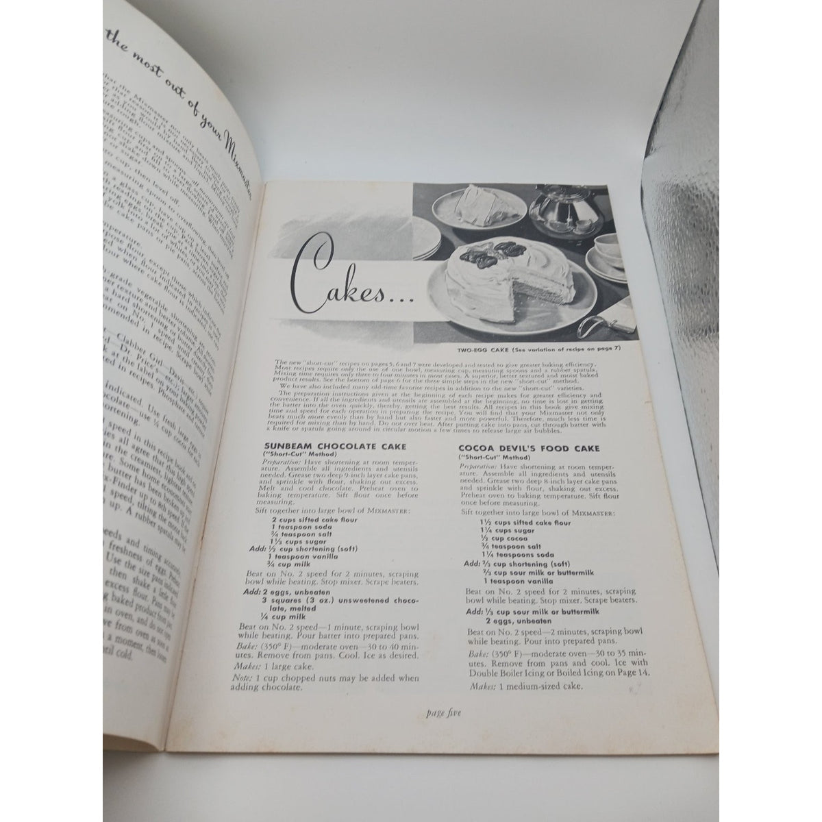 Vintage Sunbeam Automatic Mixmaster Model 9 Recipe Instruction Booklet 1940s