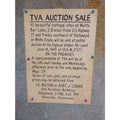 TVA Auction Sale Document Poster 1949 Watts Bar Lake Cottage Sites Knoxville TN