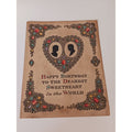 1920s 30s Norcross Birthday Card Sweetheart Silhouettes Gemstone Art USA