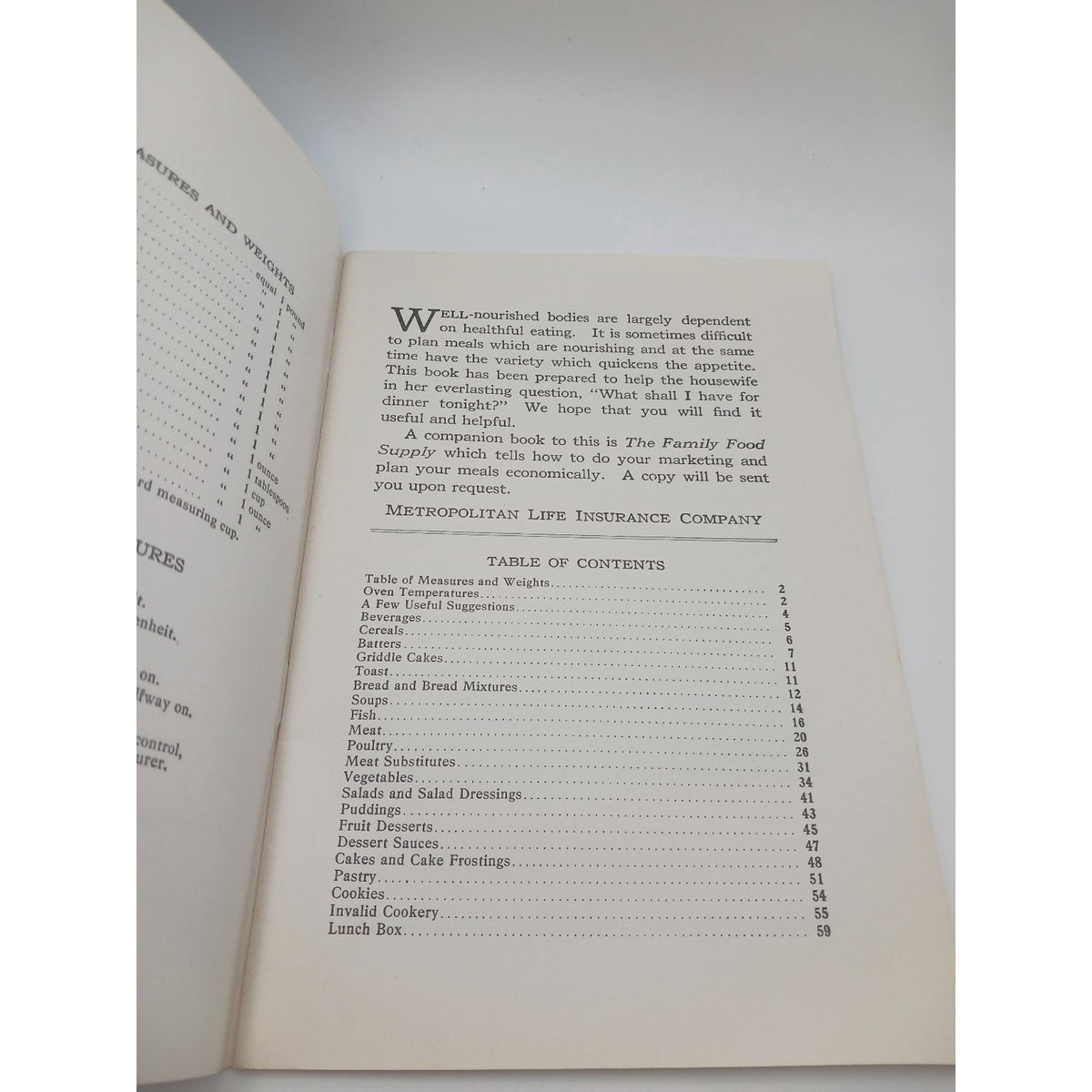 Vintage 1940s 1950s Metropolitan Life Cook Book Recipes Culinary Booklet