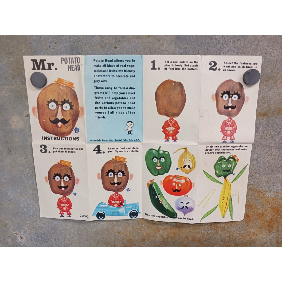 1960s Vintage Mr Potato Head Instructions Insert Flyer Vegetables Ephemera
