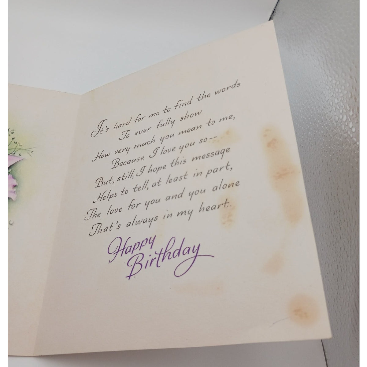 Vintage Hallmark Birthday Card Sweetheart Purple Orchid Floral 3D Greeting Card